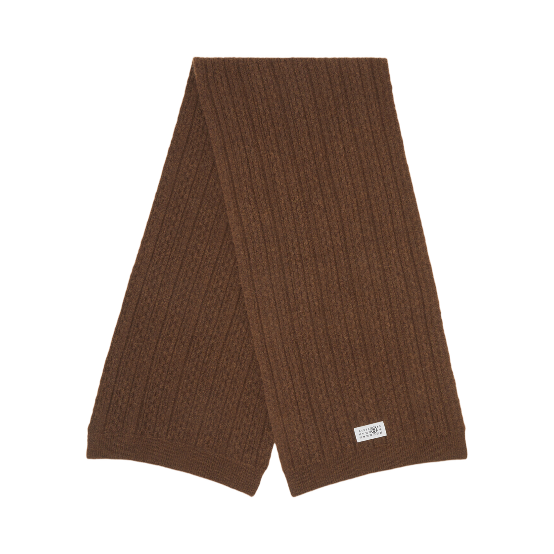 SH2TE0006M13195143 MM6 Maison Margiela Ribbed Scarf Brown