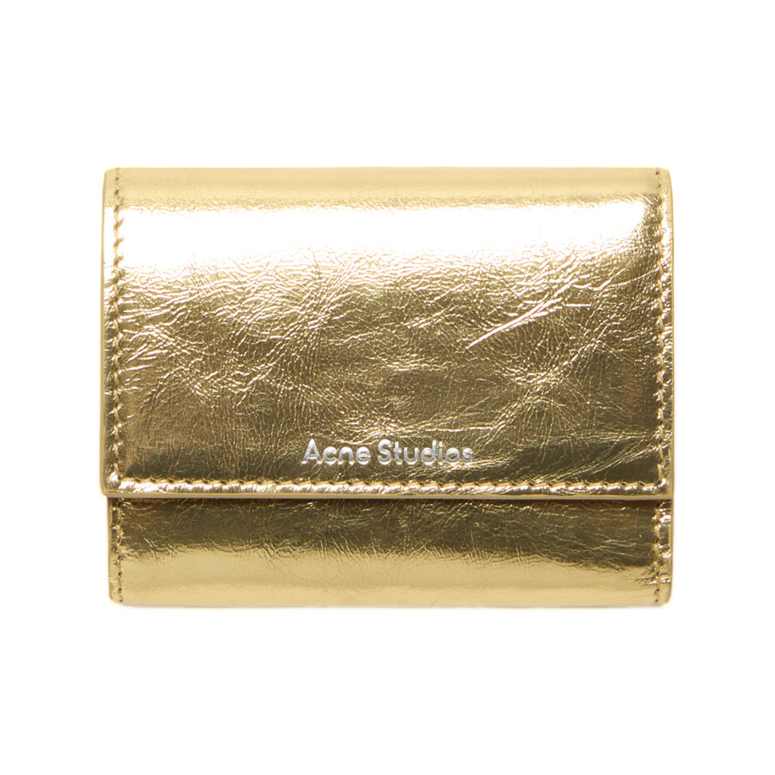 CG0289-290 Acne Studios Trifold Leather Wallet Gold