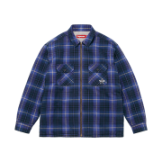 Supreme Thermal Lined Zip Up Flannel Shirt Blue - 25FW