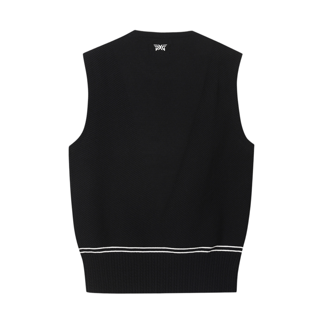 (W) 피엑스지 라운드 넥 스웨터 베스트 블랙((W) PXG Round Neck Sweater Vest Black) - 2