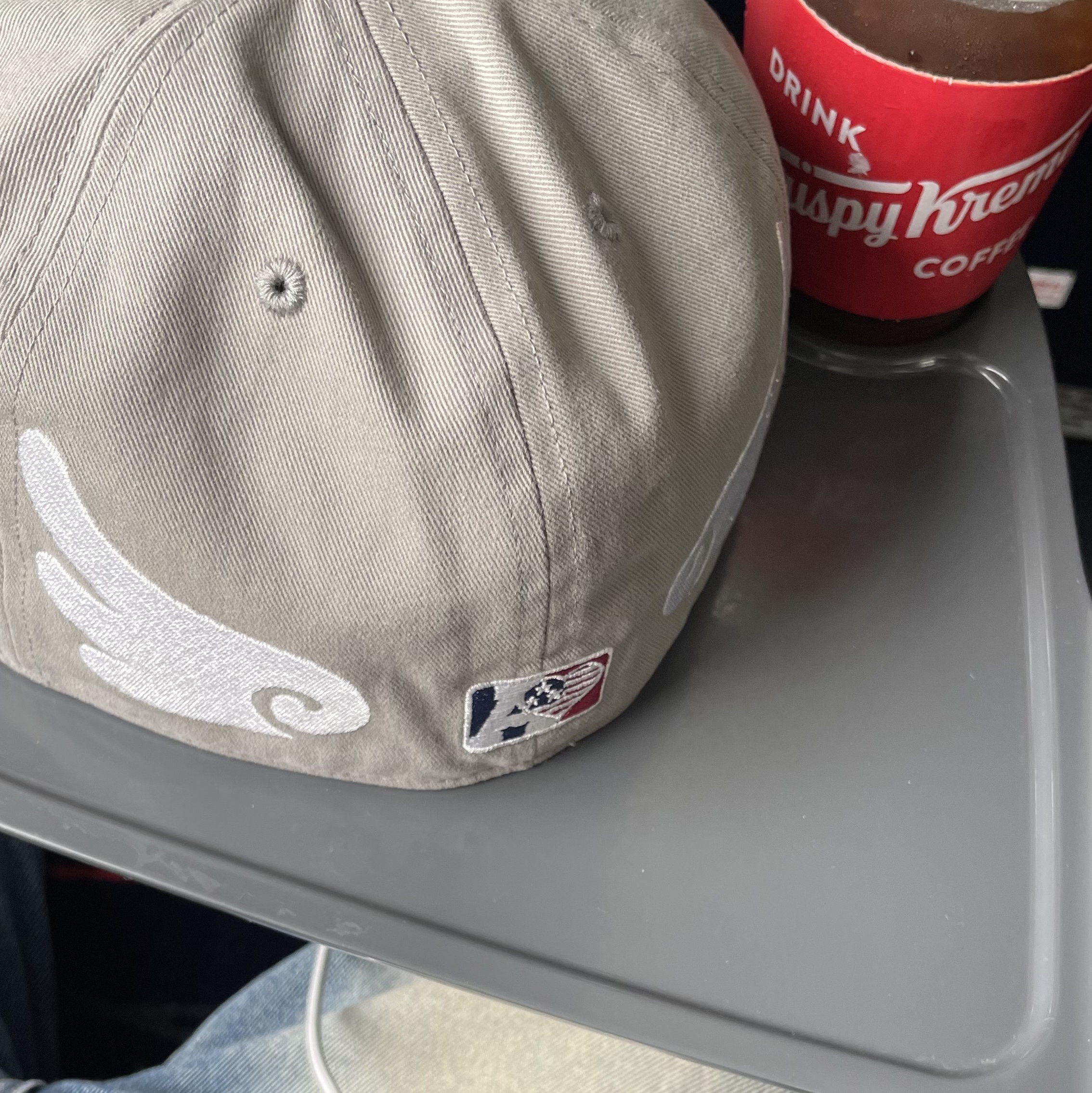 AEAE Ae Symbol Angel Wing Cap Grey 착용 스타일 - 1