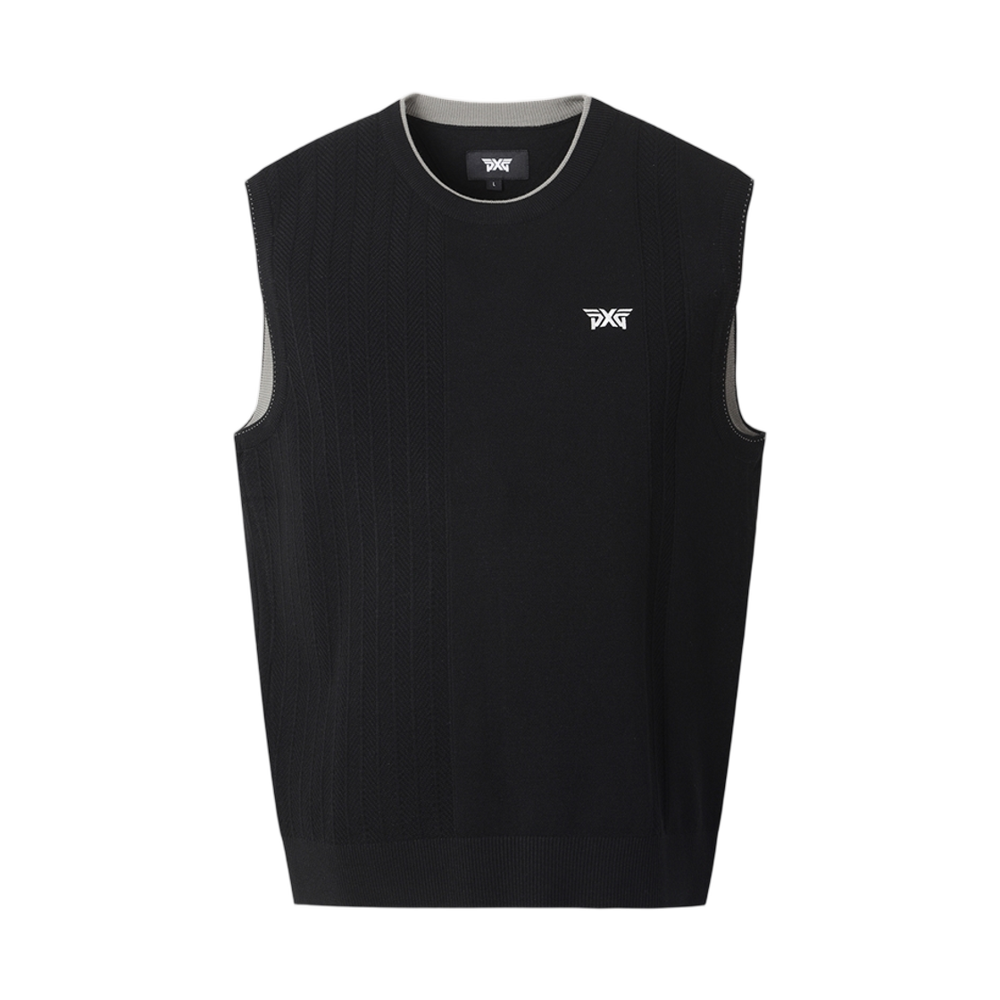 피엑스지 라운드 넥 스웨터 베스트 블랙(PXG Round Neck Sweater Vest Black)