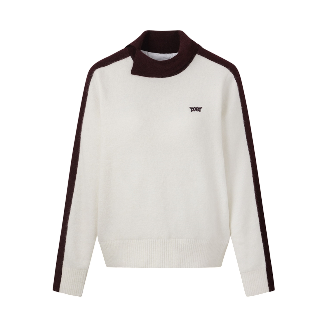 (W) 피엑스지 윈터 윈드프루프 뉴 하이 넥 스웨터 화이트((W) PXG Winter Windproof New High Neck Sweater White)