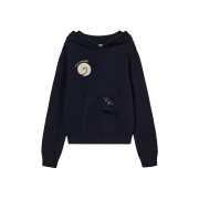 AEAE Cinnamoroll Tail Knit Hoodie Navy