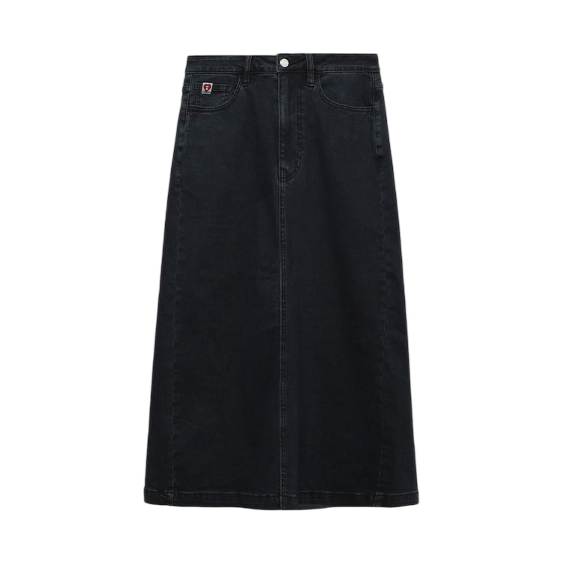 (W) 베이프 엠보스 언워시드 데님 맥시 스커트 #2 차콜((W) BAPE Embossed Unwashed Denim Maxi Skirt #2 Charcoal)