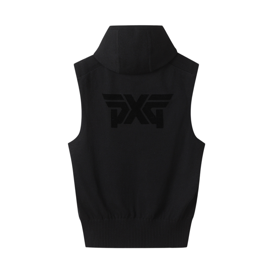 (W) 피엑스지 스웨터 후드 베스트 집업 블랙((W) PXG Sweater Hoodie Vest Zip Up Black) - 2