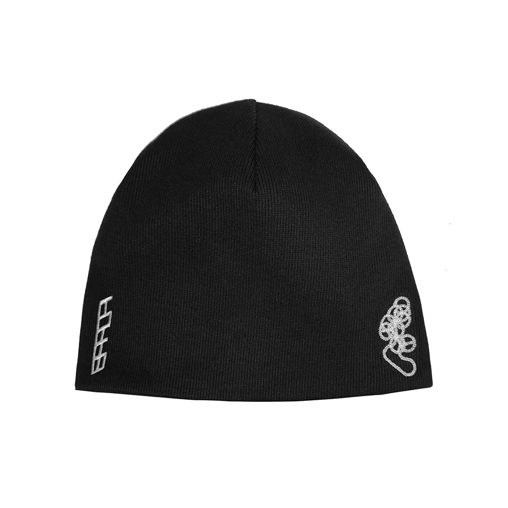 에러앤와이씨 리버서블 임프린트 립 비니 블랙(ERRORNYC Reversible Imprint Ribbed Beanie Black) - 2