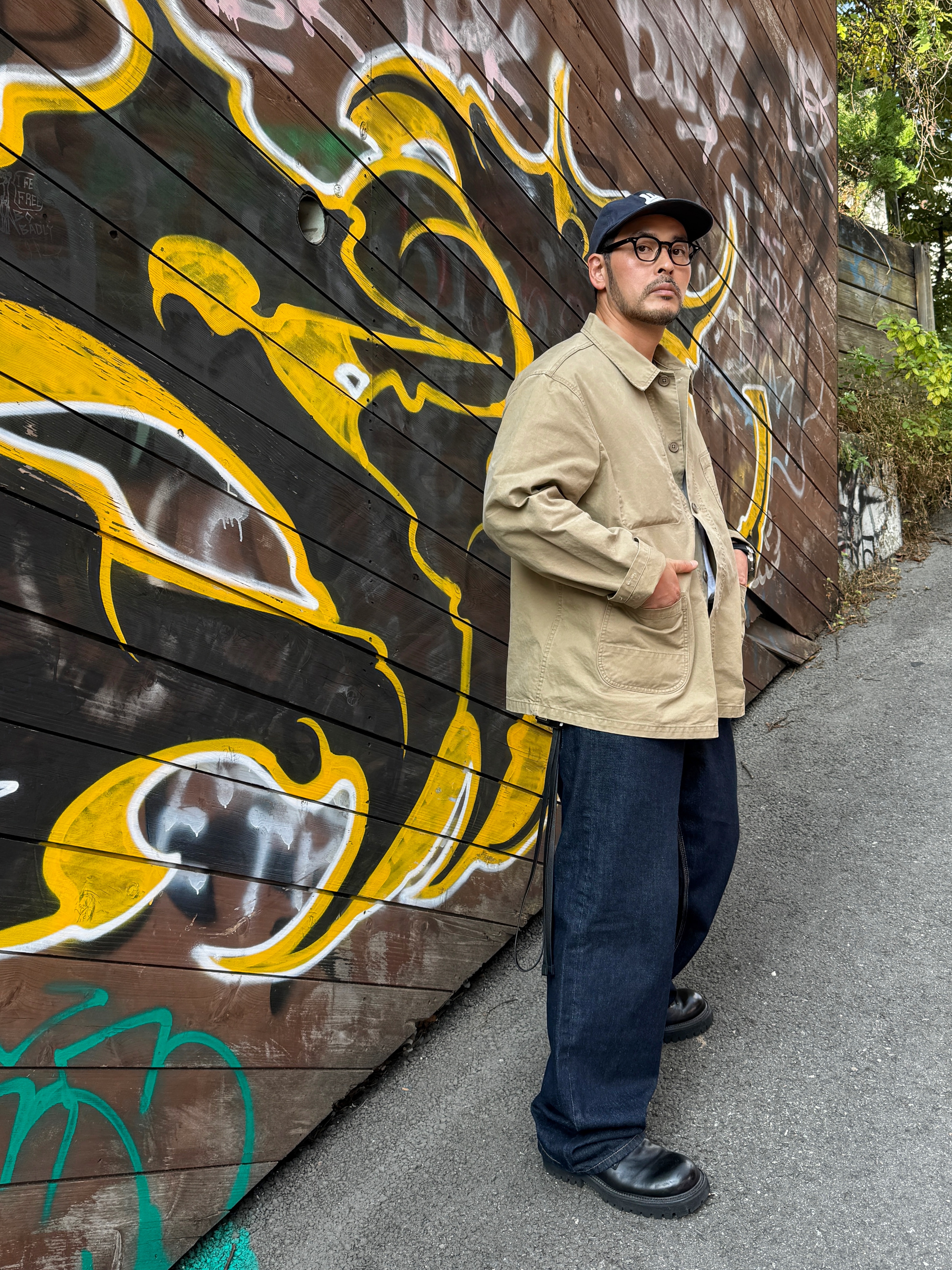 [더블적립]Farfromwhat Far Patch Logo Cap Brown 착용 스타일 - 1