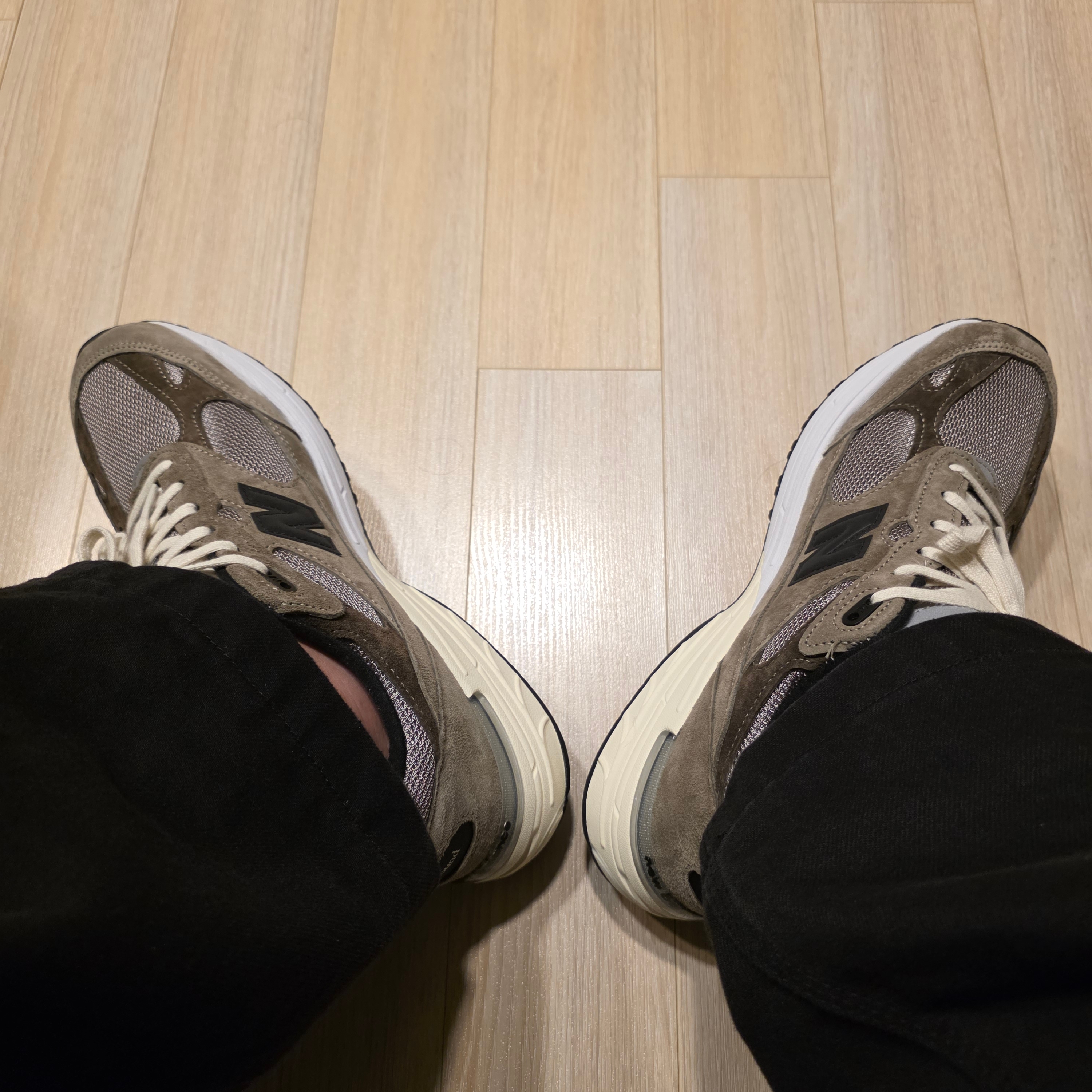 New Balance x JJJJound 993 Made in USA Mushroom White 착용 스타일