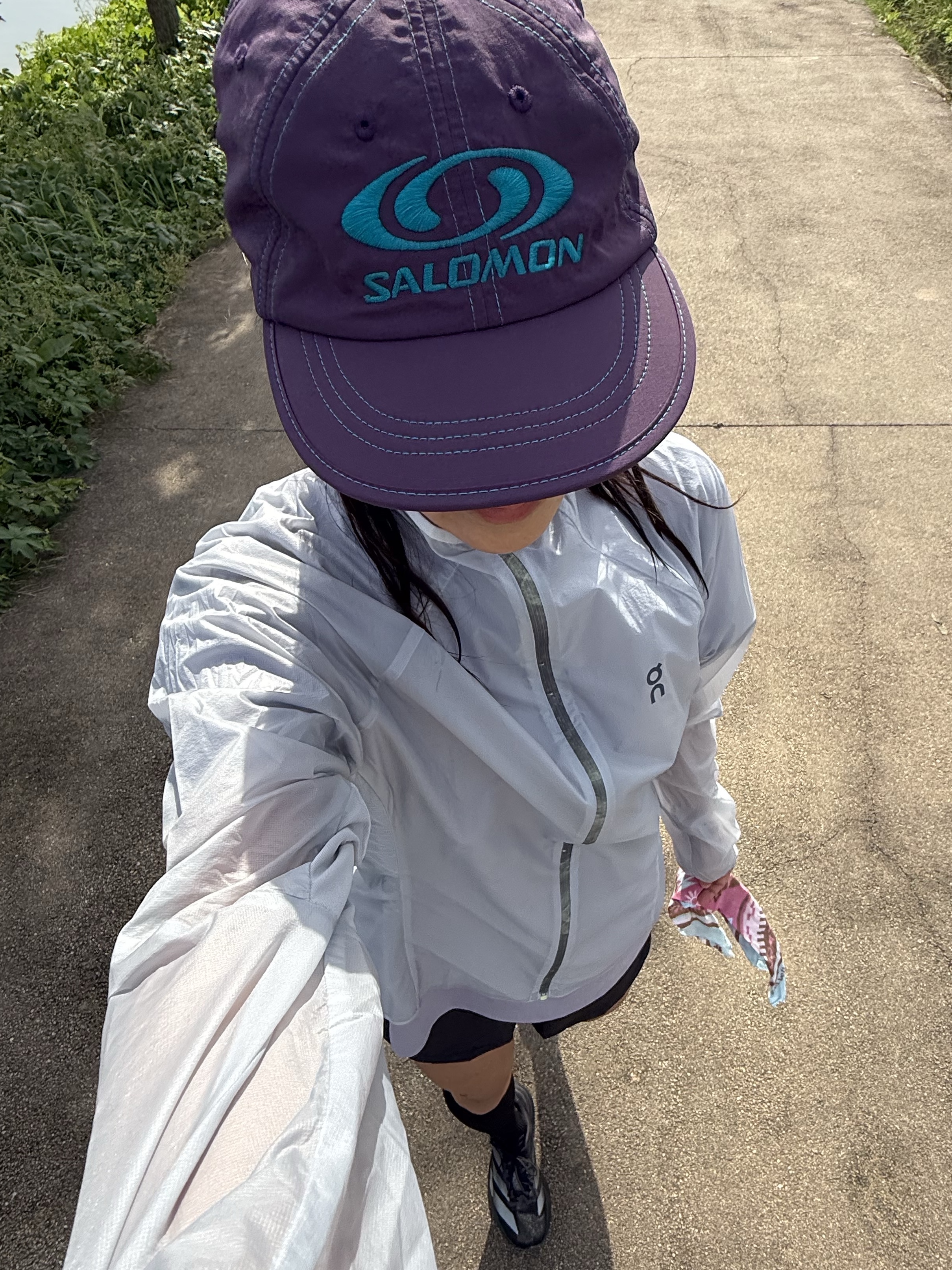 Salomon Link 6 Panel Cap Purple 착용 스타일