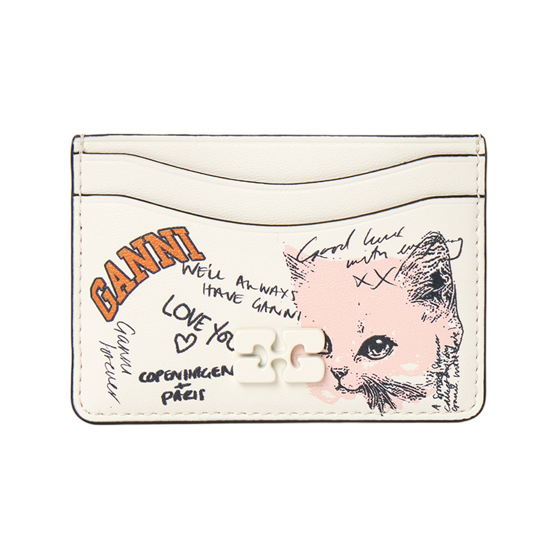 가니 카드 홀더 월렛 화이트(Ganni Card Holder Wallet White)