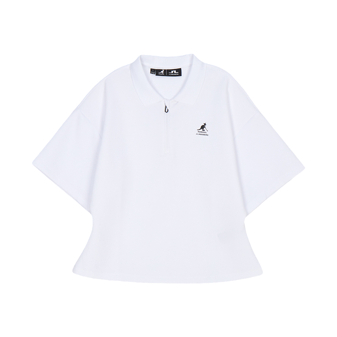 (W) 제이린드버그 x 캉골 카라 숏슬리브 티셔츠 화이트((W) J.Lindeberg x Kangol Collar Short Sleeve T-Shirt White)