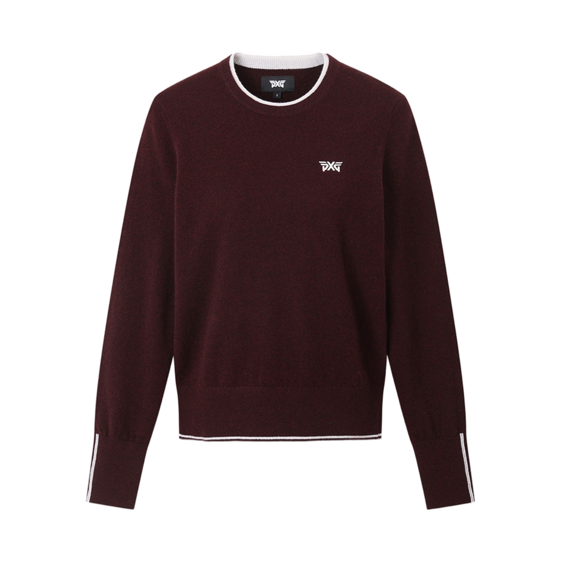 (W) 피엑스지 베이직 라운드 넥 스웨터 와인((W) PXG Basic Round Neck Sweater Wine)