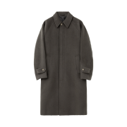 BROWNYARD Balmacaan Coat Olive Grey