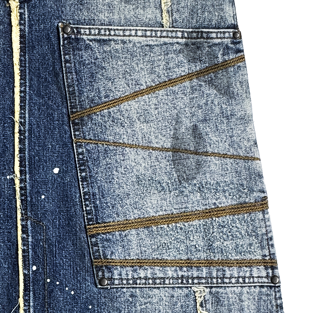 에러앤와이씨 엣치드 디스트레스드 데님 스커트 다크 블루(ERROR NYC Etched Distressed Denim Skirt Dark Blue) - 5