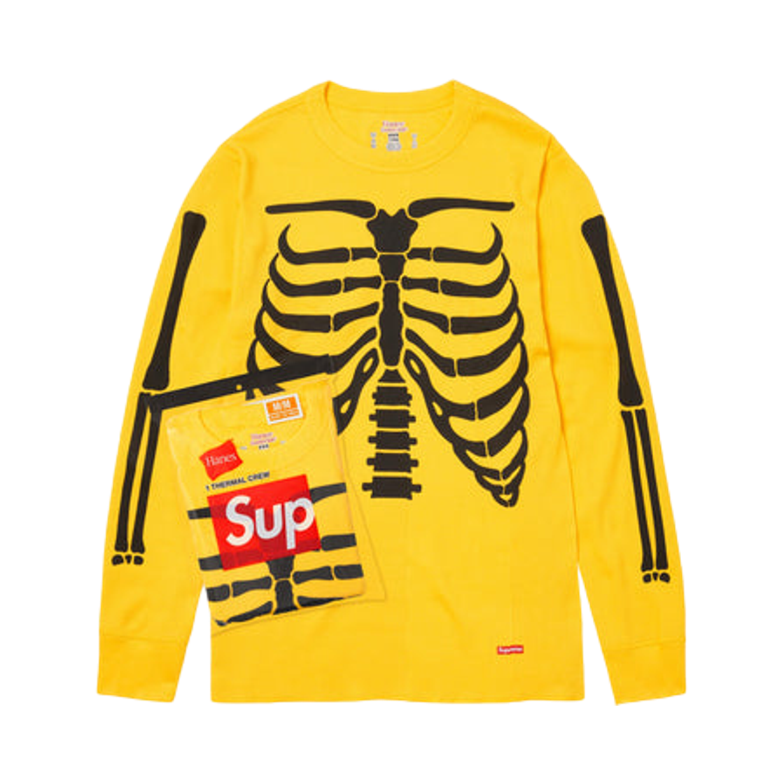 슈프림 헤인즈 본즈 써멀 크루 옐로우 (1개입) - 25FW(Supreme Hanes Bones Thermal Crew Yellow (1 Pack) - 25FW)