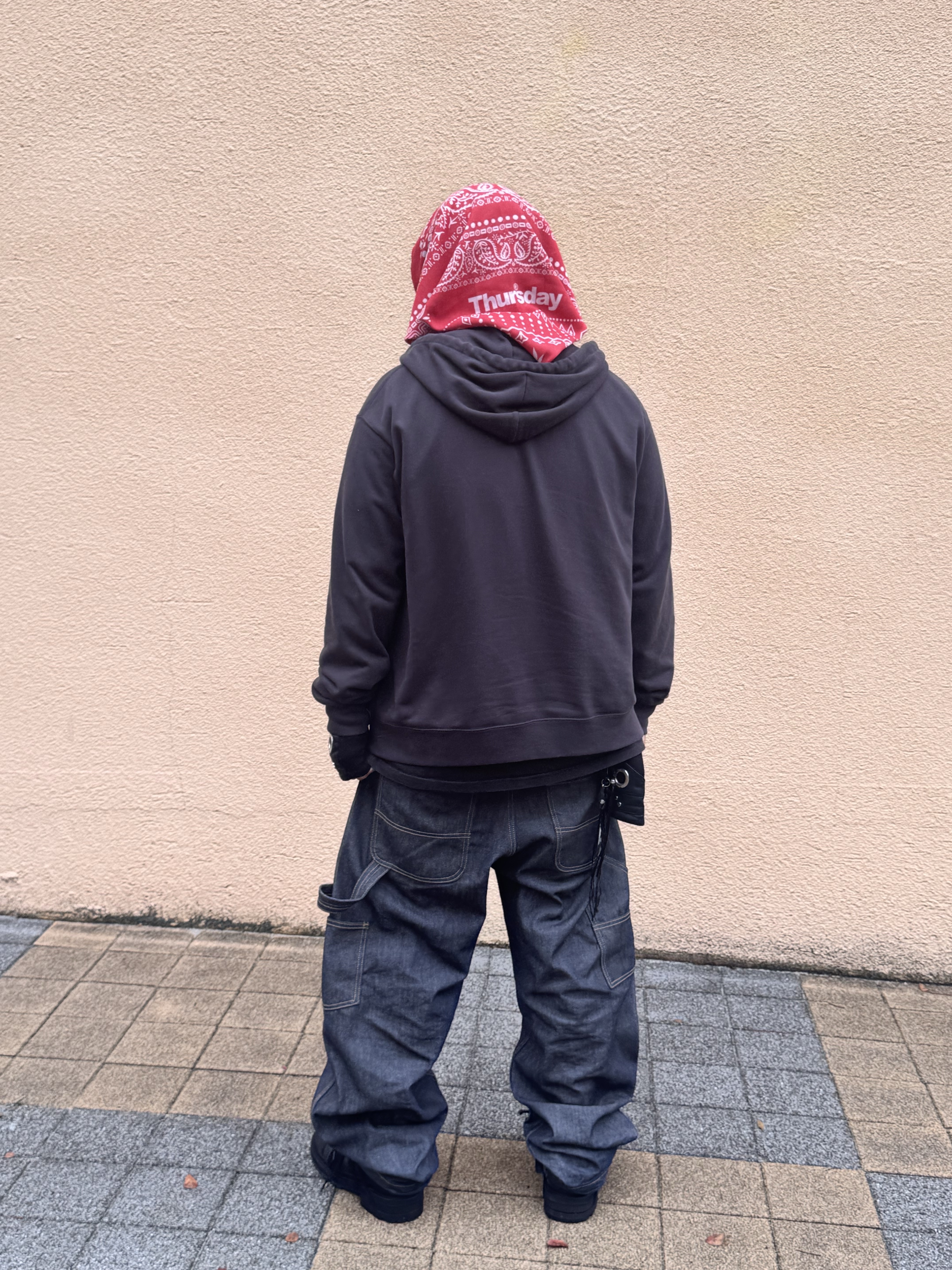 GRAILZ x KOIN SEOUL Carpenter Raw Denim Pants Indigo 착용 스타일 - 5