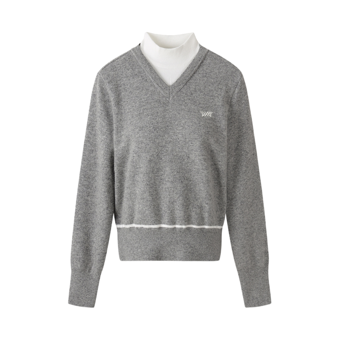 (W) 피엑스지 윈터 윈드프루프 컬러 포인트 스웨터 미디움 그레이((W) PXG Winter Windproof Color Point Sweater Medium Grey)