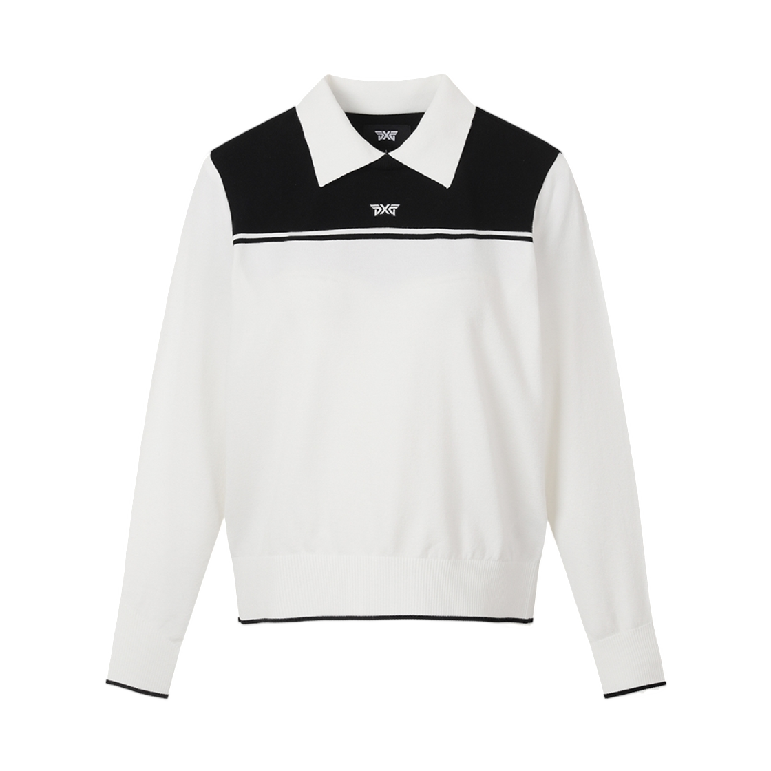 (W) 피엑스지 컬러 블록 스웨터 화이트((W) PXG Color Block Sweater White)