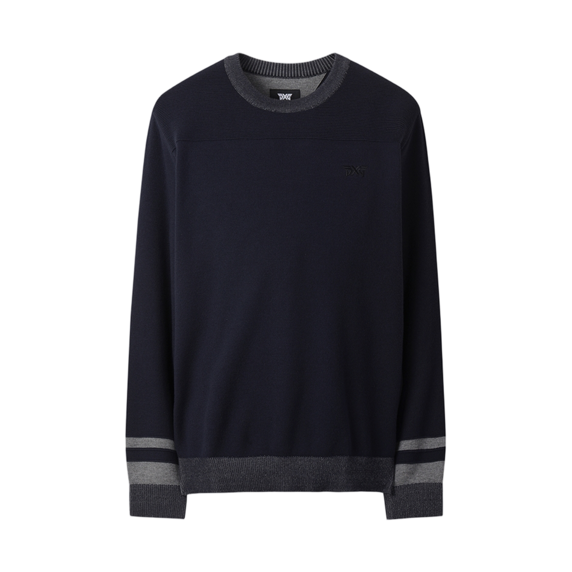 피엑스지 뉴 텍스쳐드 라운드 넥 스웨터 네이비(PXG New Textured Round Neck Sweater Navy)