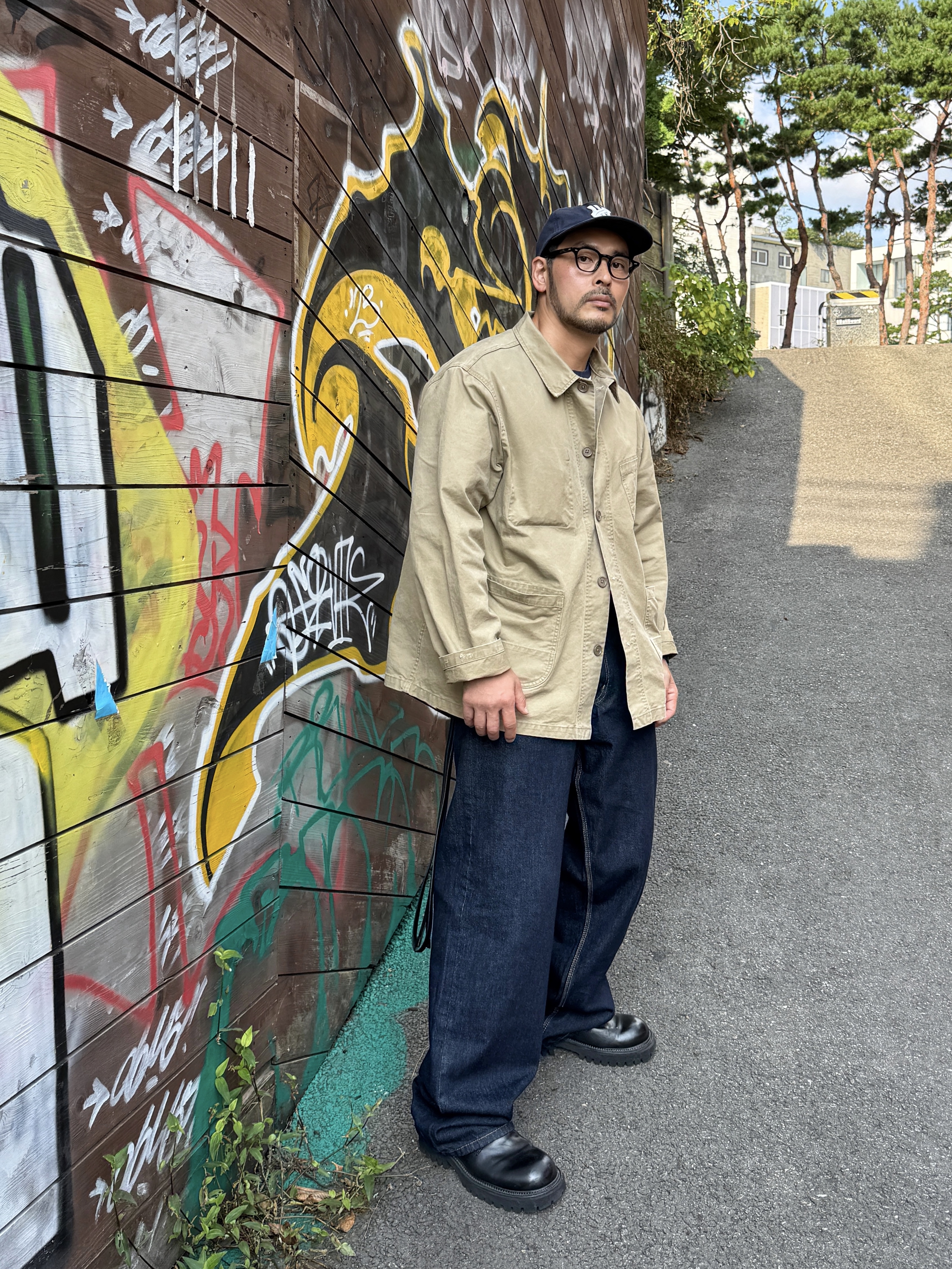[더블적립]Farfromwhat Far Patch Logo Cap Brown 착용 스타일 - 5