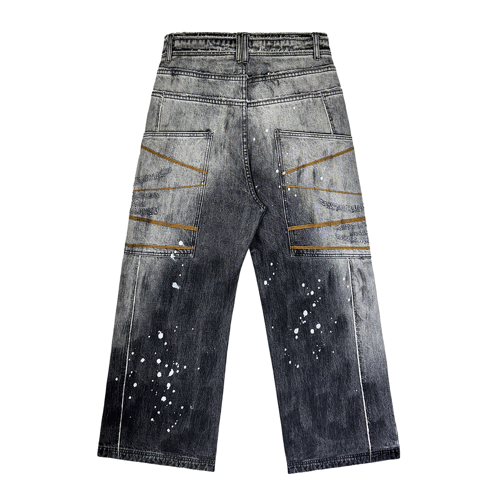 에러앤와이씨 엣치드 디스트레스드 데님 팬츠 블랙(ERROR NYC Etched Distressed Denim Pants Black) - 2