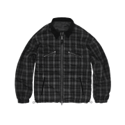 Polyteru Reversible Blouson Ramie & Check Olive + Black White Check