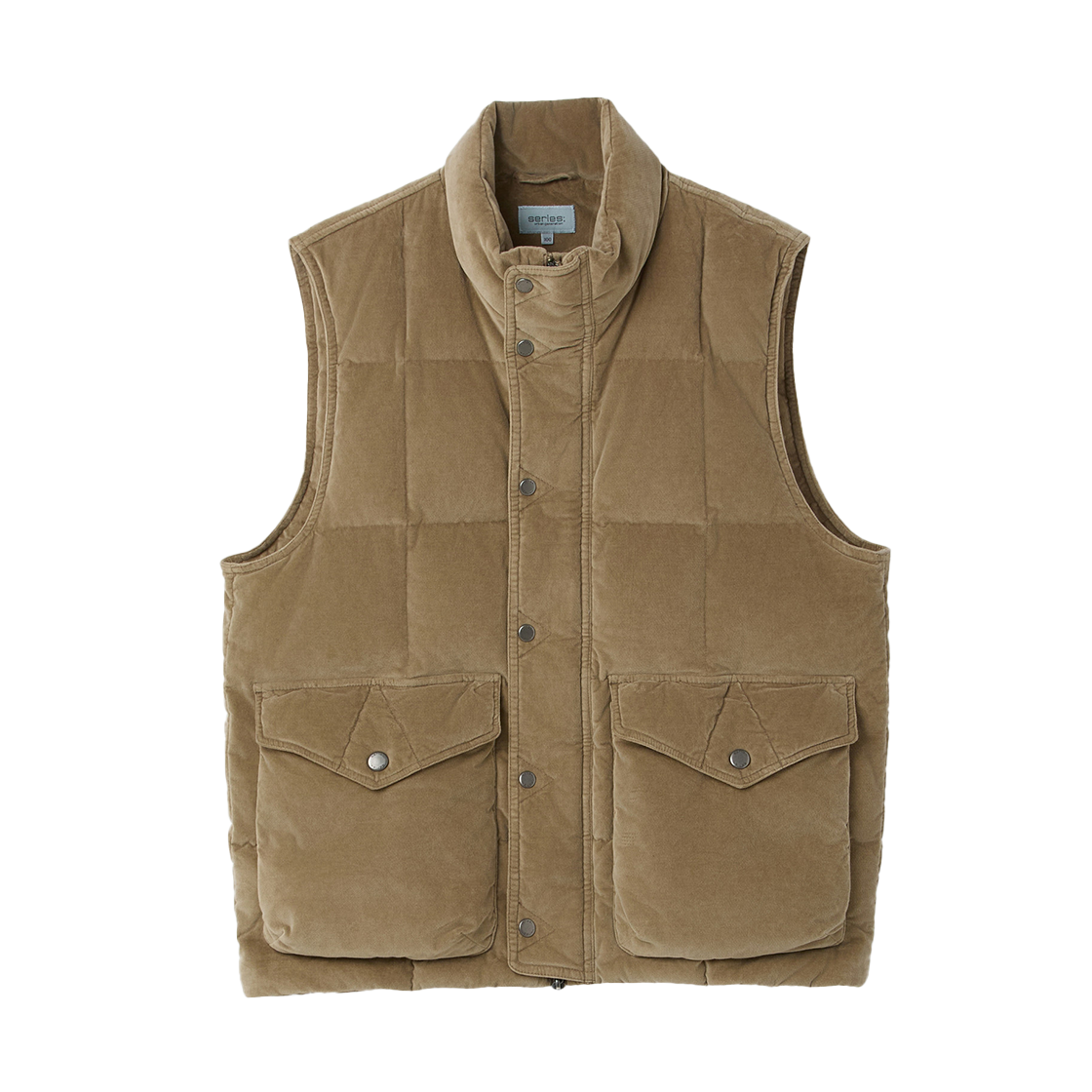SAVAW25301BEX Series Velveteen Corduroy Down Vest Beige