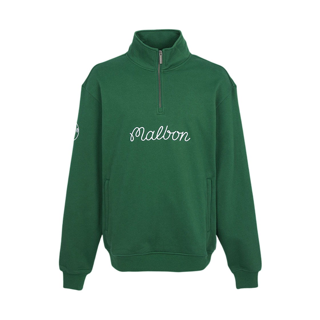 M9419FST Malbon Golf Half Zip Up Sweatshirt Green