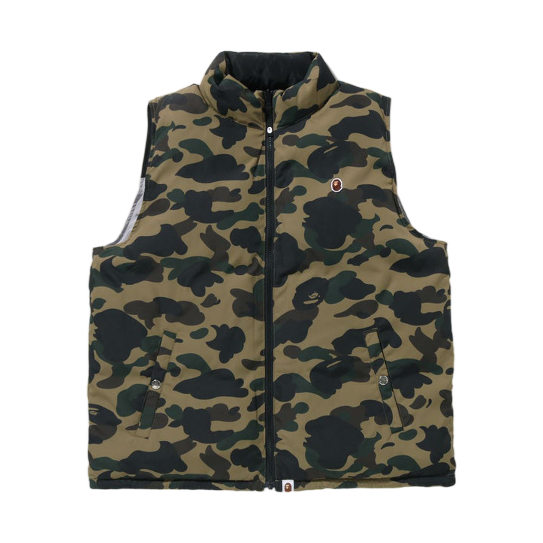 베이프 퍼스트 카모 리버시블 다운 베스트 그린(BAPE 1st Camo Reversible Down Vest Green)