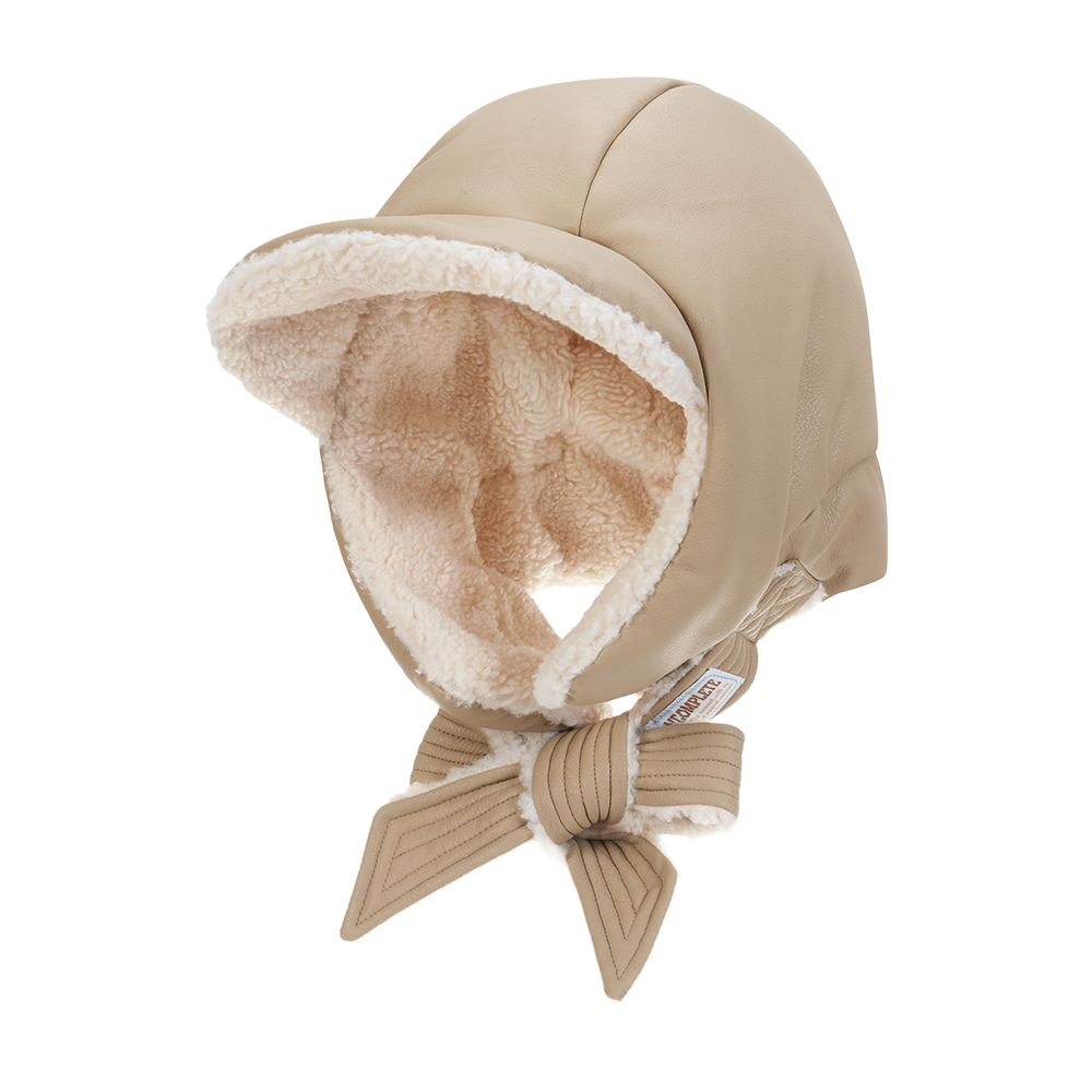 LPPBBE Allincomplete Leather Poddle Padding Balaclava Beige