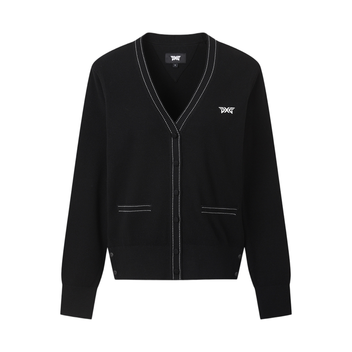 (W) 피엑스지 브이넥 스웨터 가디건 블랙((W) PXG V-Neck Sweater Cardigan Black)