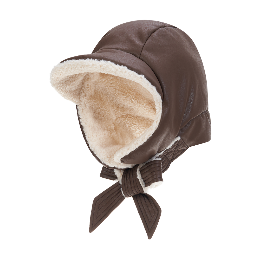 LPPBBR Allincomplete Leather Poddle Padding Balaclava Brown