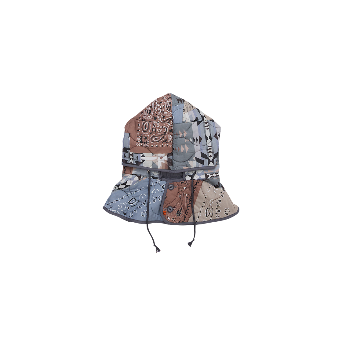 G73504_MT.GR GORT Navajo Quilt Hoodie Multi Grey