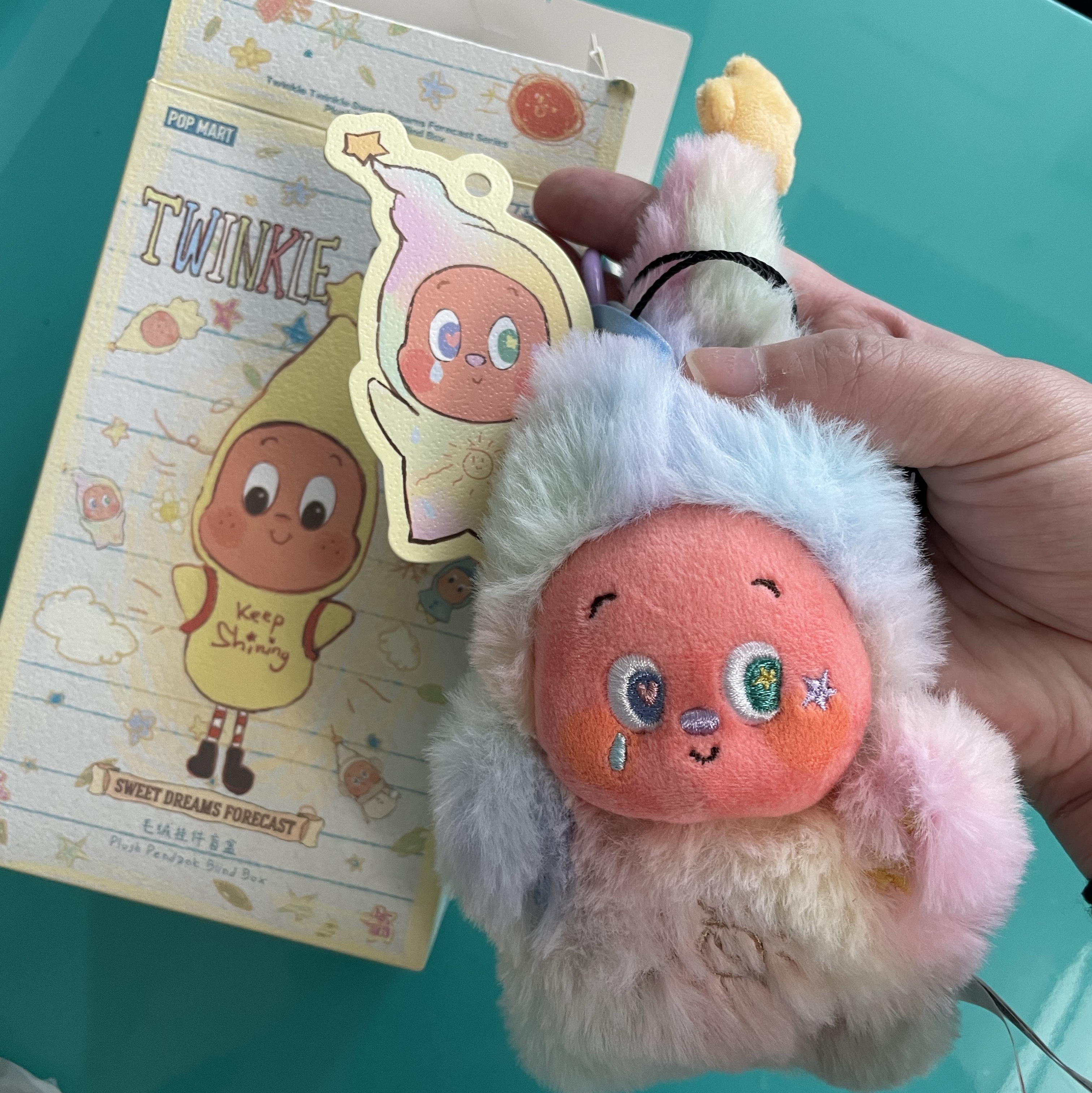 Pop Mart Twinkle Twinkle Sweet Dreams Forecast Series Plush Pendant Afterglow Marshmallow (Opened Case) 착용 스타일