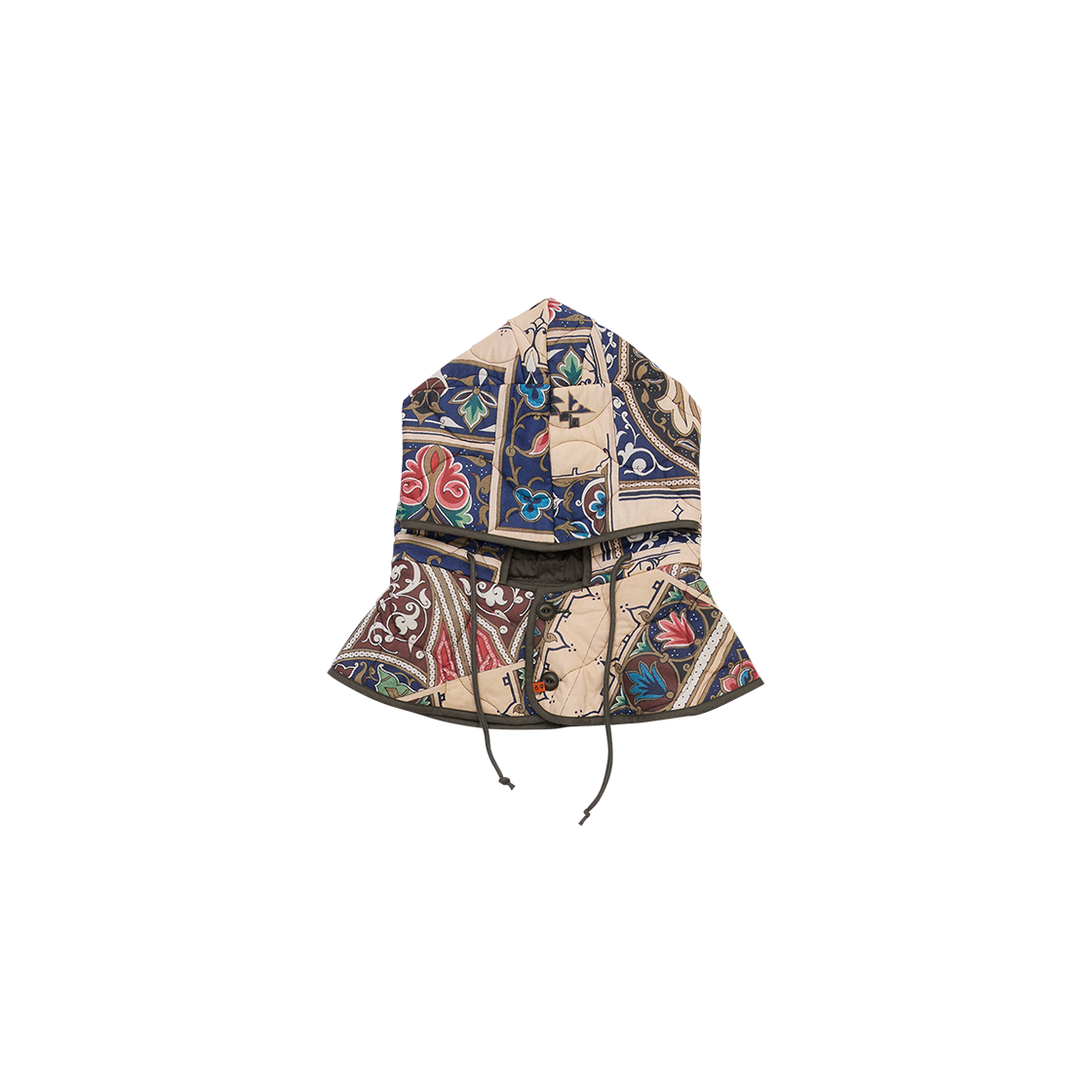 G73504_MT.KH GORT Ethnic Quilt Hoodie Multi Khaki