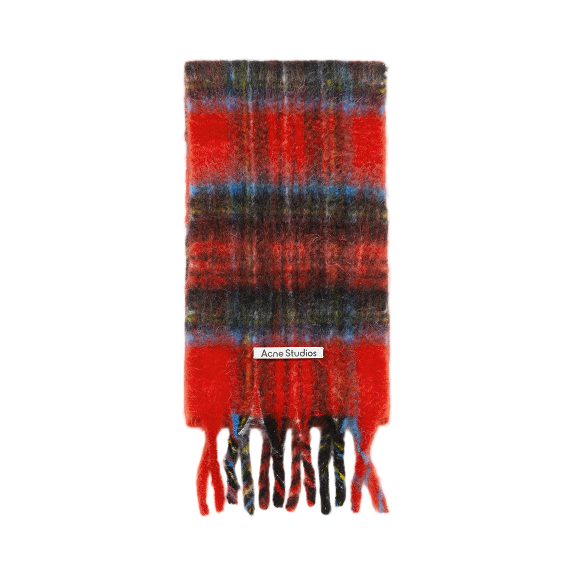아크네 스튜디오 모헤어 체크 머플러 레드 블루(Acne Studios Mohair Check Muffler Red Blue) - 1