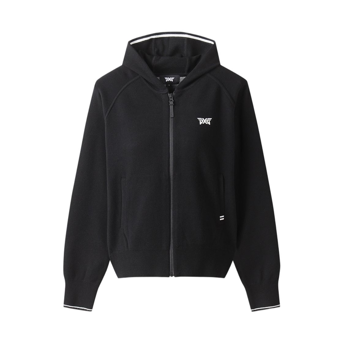 (W) 피엑스지 후드 스웨터 가디건 블랙((W) PXG Hoodie Sweater Cardigan Black)
