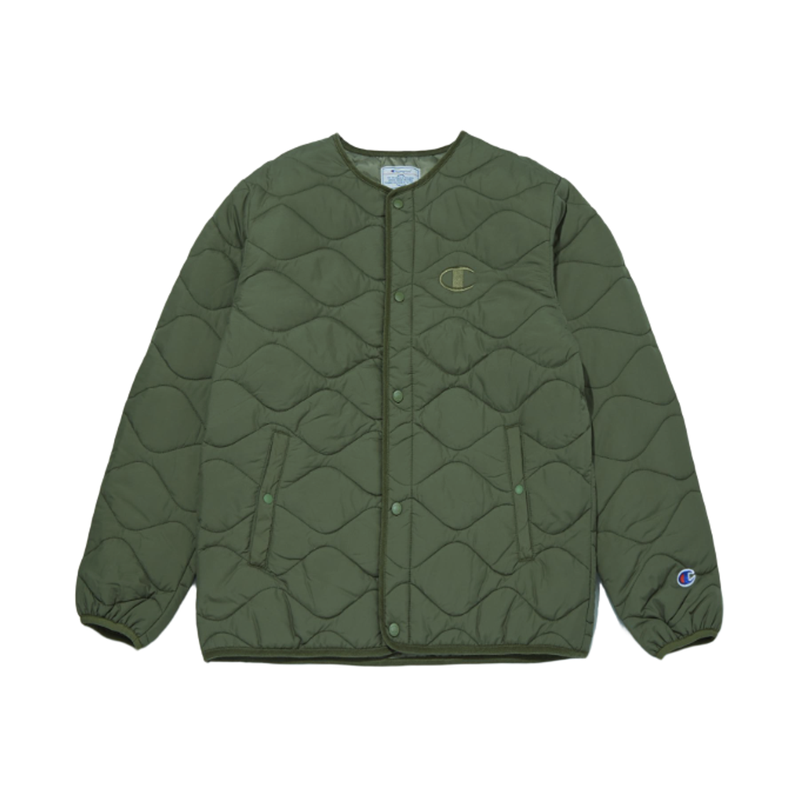 챔피온 C로고 라운드 넥 경량 패딩 노말 카키(Champion C Logo Round Neck Lightweight Padding Normal Khaki)