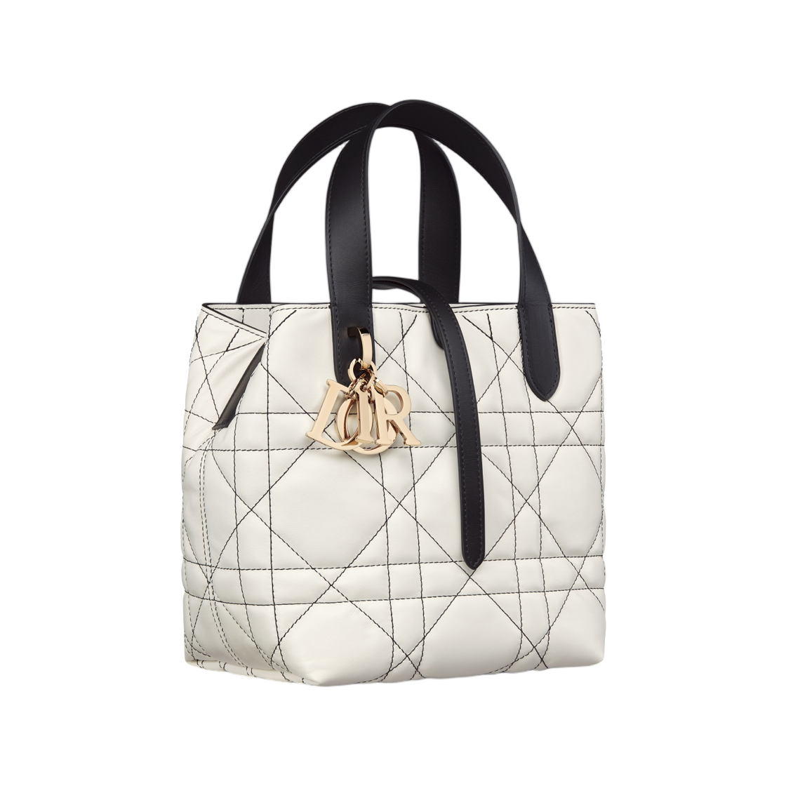 디올 뚜주흐 스몰 버티컬 토트백 카프스킨 앤 콘트라스트 매크로까나쥬 스티칭 화이트 콘트라스트 블랙(Dior Toujours Small Vertical Tote Bag Calfskin And Contrast Macrocannage Stitching White Contrast Black) - 2