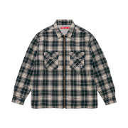Supreme Thermal Lined Zip Up Flannel Shirt Black - 25FW