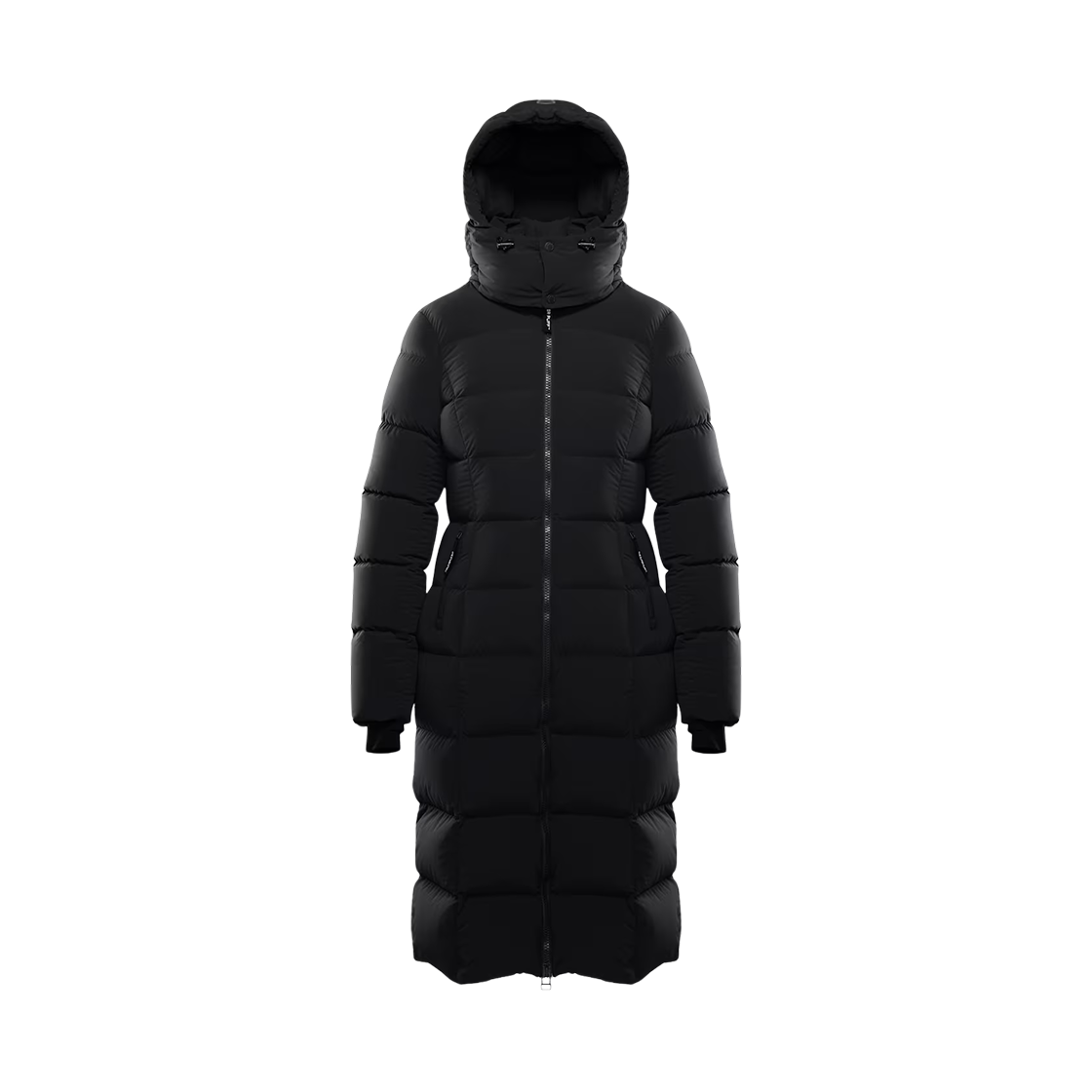 127438 (W) Aritzia The Supersnug Puff Long Orbit Stretch Comfort Stretch Long Premium Down Hourglass Puffer Jacket Black