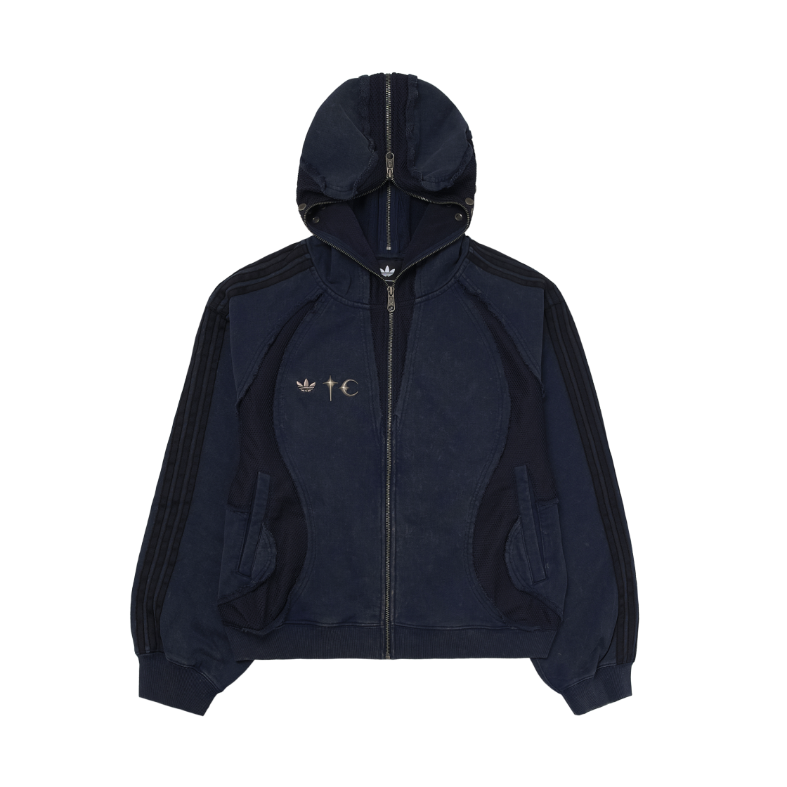 아디다스 x 떠그 클럽 팀가이스트 스웨트 후드 집업 나이트 인디고 - KR 사이즈(Adidas x Thug Club Teamgeist Sweat Hooded Zip Up Night Indigo - KR Sizing)