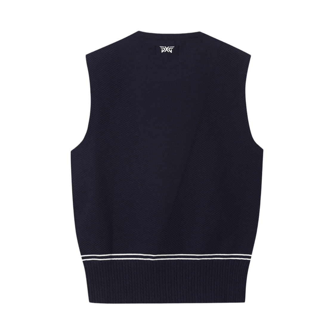 (W) 피엑스지 라운드 넥 스웨터 베스트 네이비((W) PXG Round Neck Sweater Vest Navy) - 2