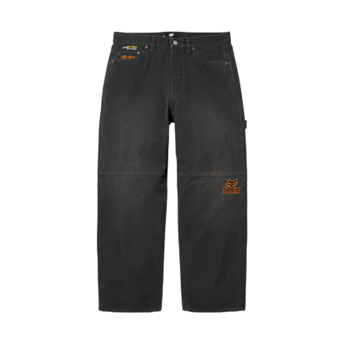 슈프림 x 폭스 레이싱 코듀라 배기 진 블랙 - 25FW