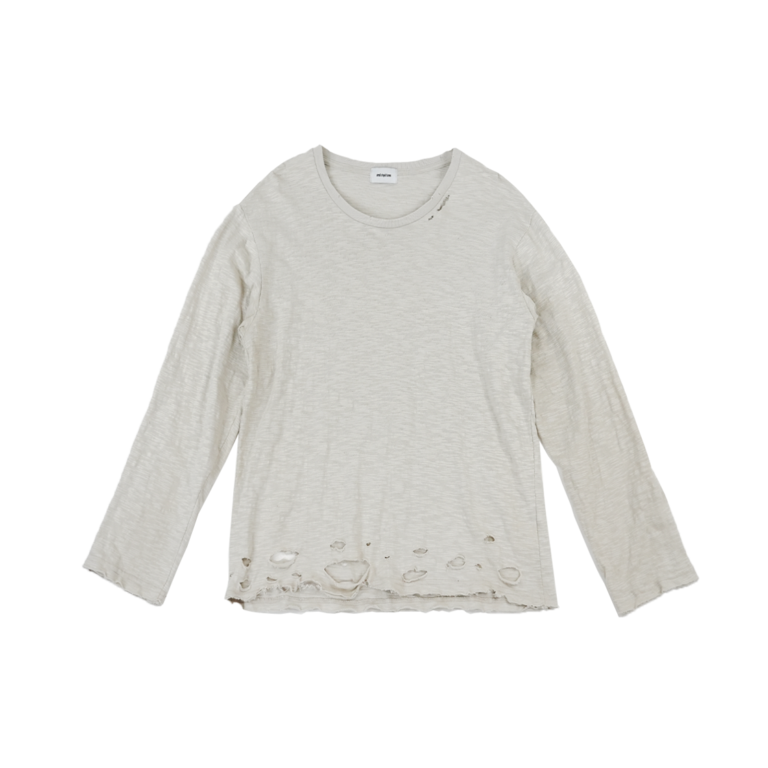 스몰스튜핏튠즈 디스트로이드 슬럽 롱슬리브 아이보리(smallstupidtunes Destoryed Slub Long Sleeve Ivory)