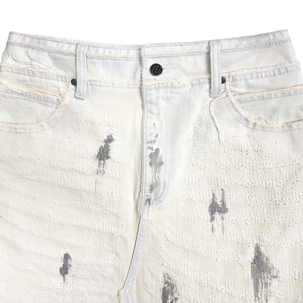 에러앤와이씨 엣치드 디스트레스드 데님 스커트 화이트(ERROR NYC Etched Distressed Denim Skirt White) - 3