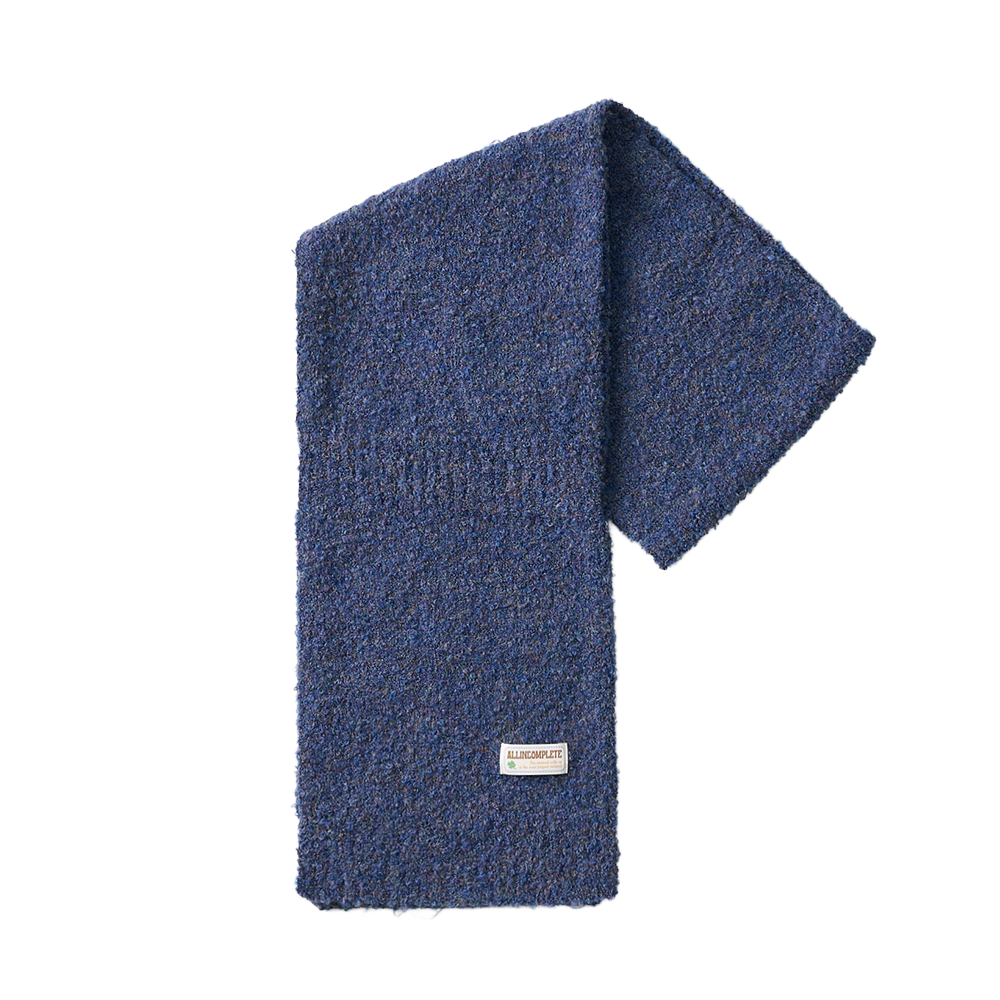 BBKMDB Allincomplete Bubble Boucle Knit Muffler Deep Blue