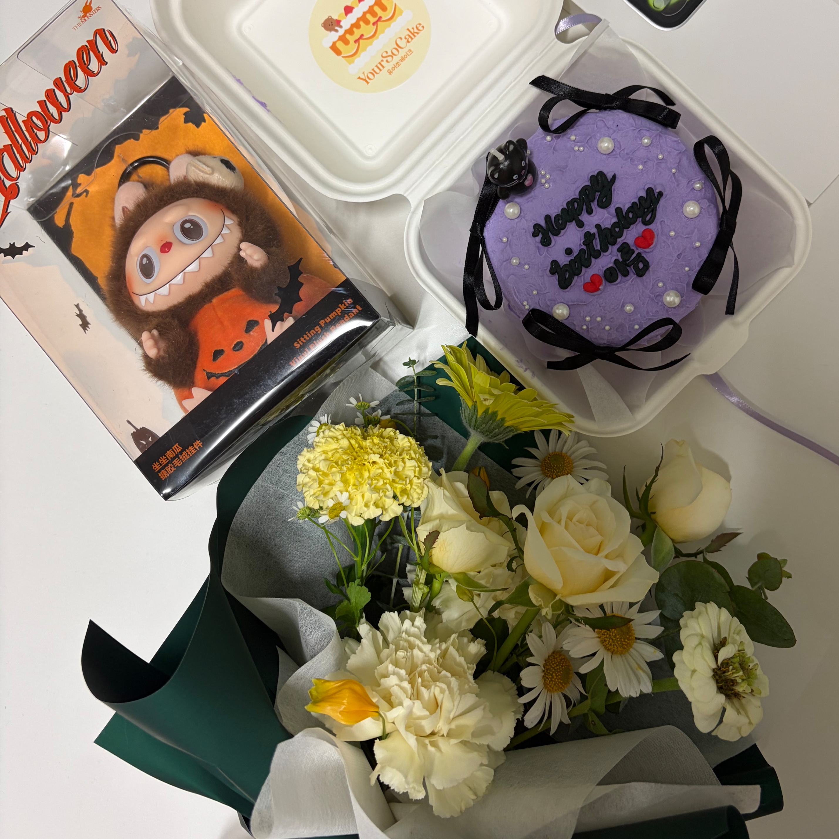 Pop Mart Labubu Halloween Party Series Pumpkin Toy Keyring 착용 스타일