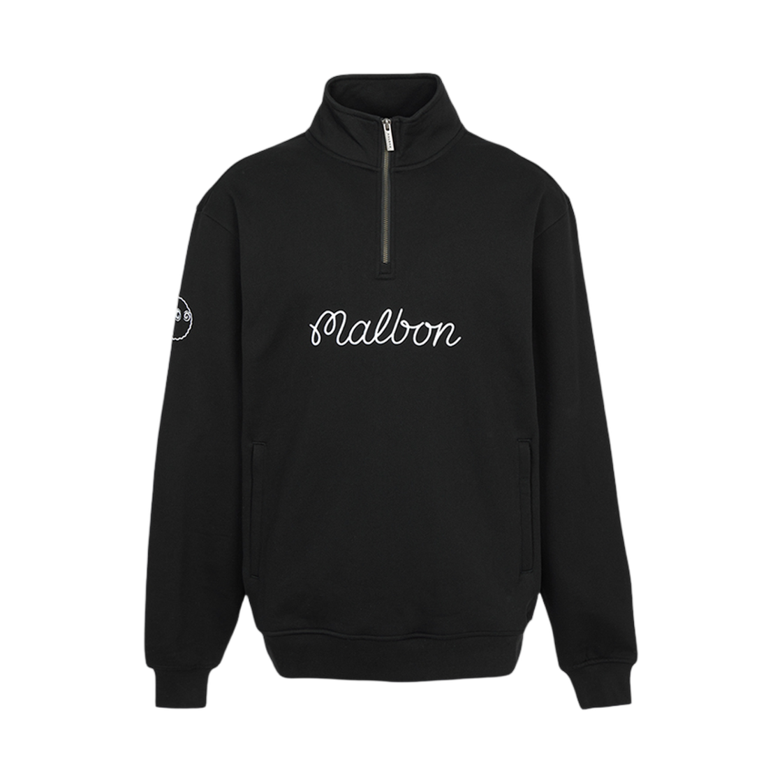 M9419BLK Malbon Golf Half Zip Up Sweatshirt Black